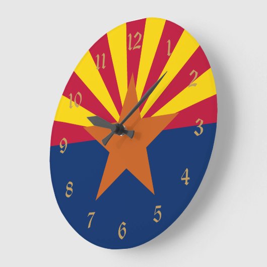 Flag Arizona: Stern, der Kupfer-Staat Große Wanduhr (Winkel)