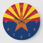 Flag Arizona: Stern, der Kupfer-Staat Große Wanduhr (Vorderseite)