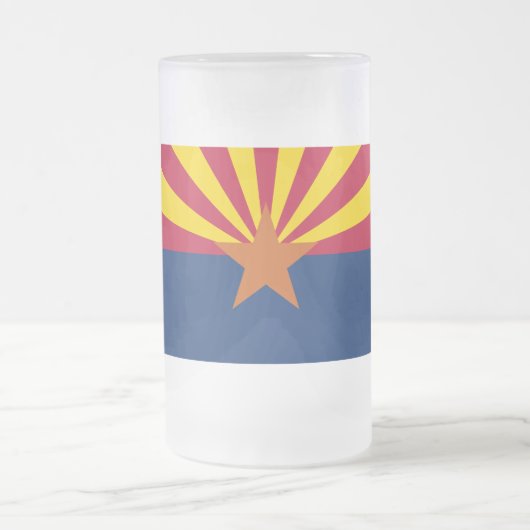 Flag Arizona: Stern, der Kupfer-Staat Mattglas Bierglas (Mittel)