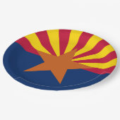 Flag Arizona: Stern, der Kupfer-Staat Pappteller (Schrägansicht)