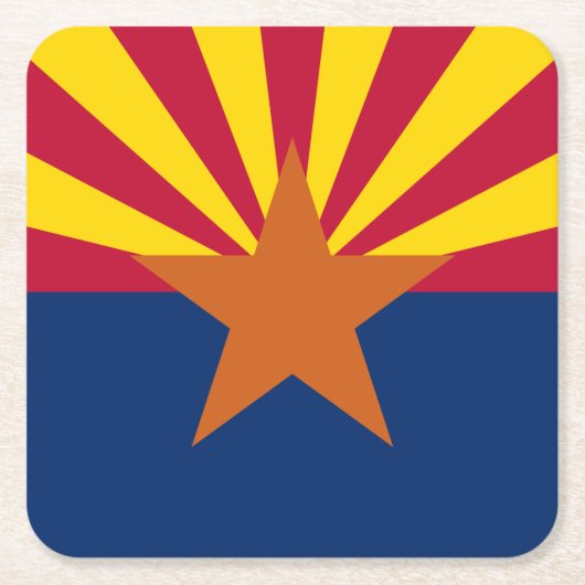 Flag Arizona: Stern, der Kupfer-Staat Rechteckiger Pappuntersetzer (Vorderseite)
