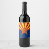 Flag Arizona: Stern, der Kupfer-Staat Weinetikett (Vorderseite)