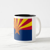 Flag Arizona: Stern, der Kupfer-Staat Zweifarbige Tasse (VorderseiteRechts)
