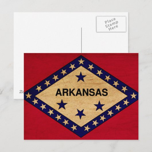 Flag Arkansas Postkarte (Vorne/Hinten)