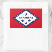 Flag Arkansas Rechteckiger Aufkleber (Tasche)