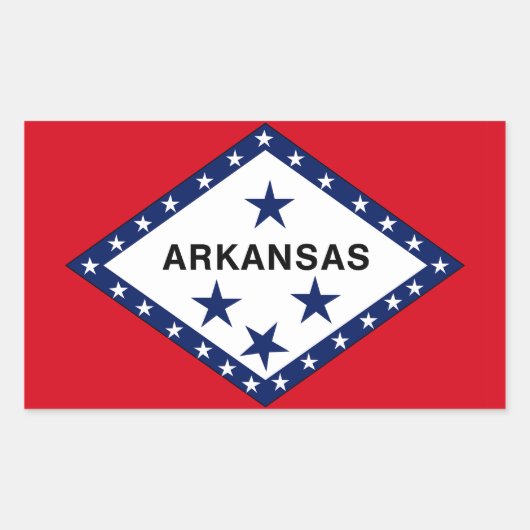 Flag Arkansas Rechteckiger Aufkleber (Vorderseite)