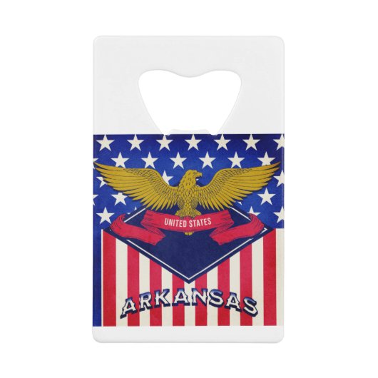 Flag Arkansas USA Geldbeutel Flaschenöffner (Vorderseite)