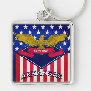 Flag Arkansas USA Schlüsselanhänger