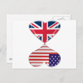Flag Art in Großbritannien und den USA Postkarte (Vorne/Hinten)