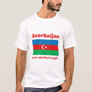 Flag Aserbaidschan + Karte + T - Shirt
