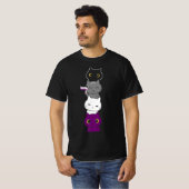 Flag Asexualität Tier Katze Ace Pride Demisexual T-Shirt (Vorne ganz)