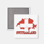 Flag auf Karte der Schweiz Magnet (Vorderseite/Rückseite)