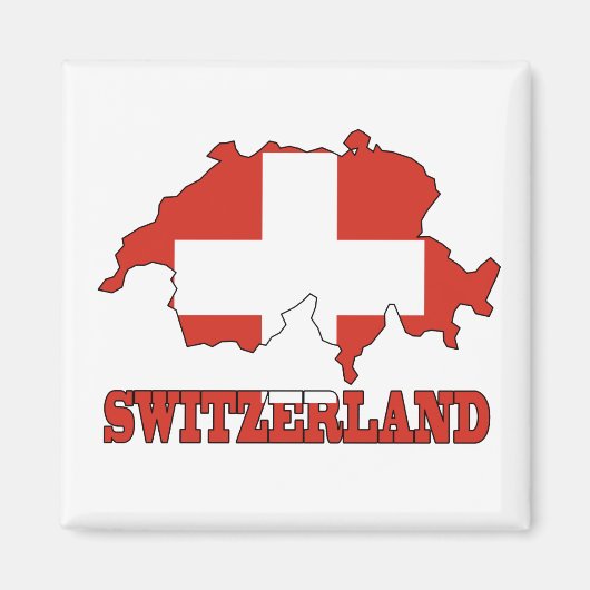Flag auf Karte der Schweiz Magnet (Vorne)