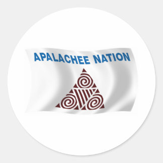 Flag-Aufkleber für Apalachee Nation Runder Aufkleber