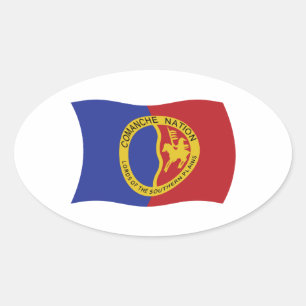 Flag-Aufkleber für Comanche Nation Ovaler Aufkleber