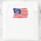 Flag-Aufkleber für das US-Friedenszeichen Ovaler Aufkleber (Tasche)