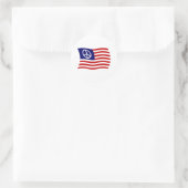 Flag-Aufkleber für das US-Friedenszeichen Runder Aufkleber (Tasche)