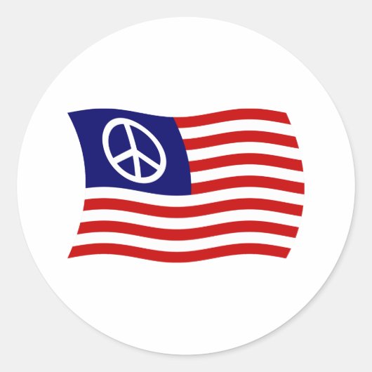 Flag-Aufkleber für das US-Friedenszeichen Runder Aufkleber (Vorderseite)