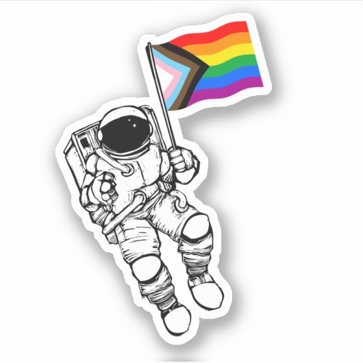 Flag-Aufkleber für den Astronautenfortschritt Aufkleber (Vorderseite)