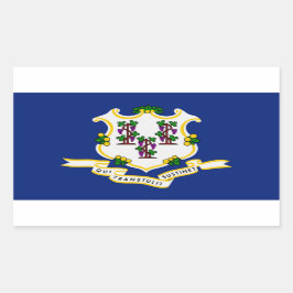 Flag-Aufkleber für den Connecticut-Staat Rechteckiger Aufkleber