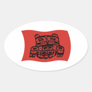 Flag-Aufkleber für den Skagit-Stamm Ovaler Aufkleber