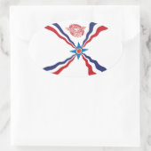 Flag-Aufkleber für die assyrische Nation Ovaler Aufkleber (Tasche)