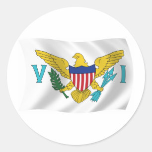 Flag-Aufkleber für die US-Jungfrau Runder Aufkleber