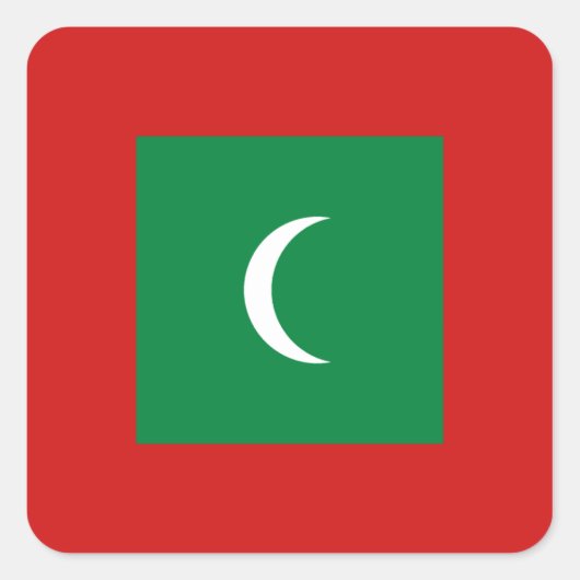 Flag-Aufkleber für Malediven Quadratischer Aufkleber (Vorderseite)