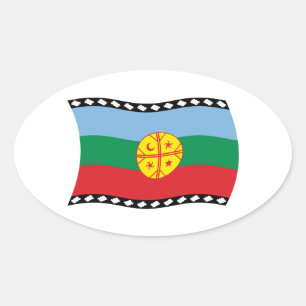Flag-Aufkleber für Mapuches Ovaler Aufkleber