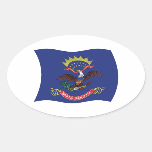 Flag-Aufkleber für Nord-Dakota Ovaler Aufkleber (Vorderseite)