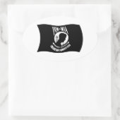 Flag-Aufkleber für POW & MIA Ovaler Aufkleber (Tasche)