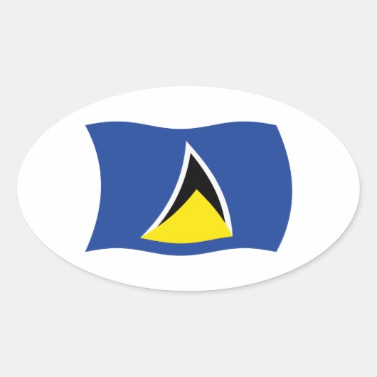 Flag-Aufkleber für Saint Lucia Ovaler Aufkleber (Vorderseite)