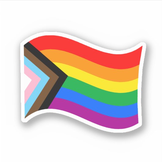 Flag-Aufkleber für Wavy Progress Aufkleber (Vorderseite)