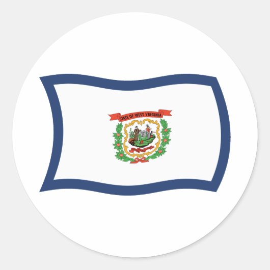 Flag-Aufkleber für West Virginia Runder Aufkleber (Vorderseite)
