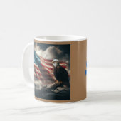 Flag Bald Eagle und United Staaten Kaffeetasse (Vorderseite Links)