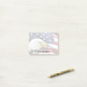 Flag-Banner des Patriotischen Amerikanischen Adler Post-it Klebezettel (Auf Schreibtisch)