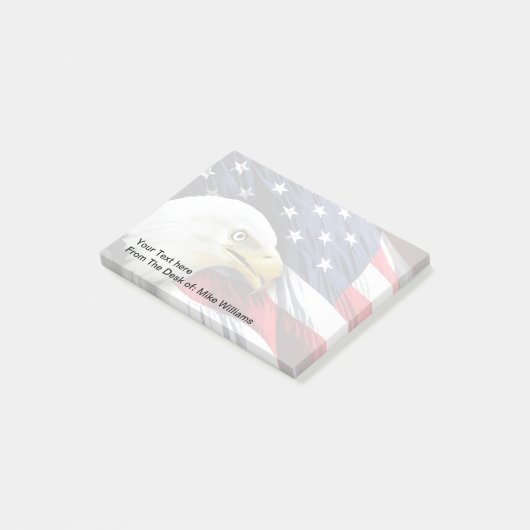 Flag-Banner des Patriotischen Amerikanischen Adler Post-it Klebezettel (angewinkelt)