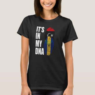 Flag "Barbadian and Libyan Mix DNA Heritage" T-Shirt