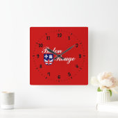 Flag Baton Rouge, Louisiana Square Wall Clock Quadratische Wanduhr (Zuhause)