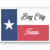 Flag Bay City Texas Aufkleber (Vorderseite)
