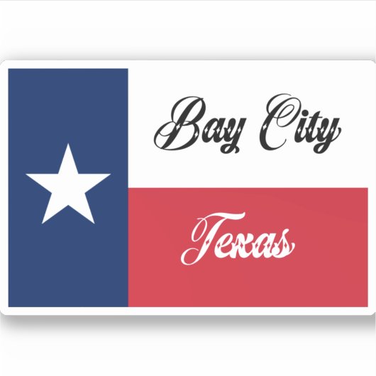 Flag Bay City Texas Aufkleber (Vorderseite)