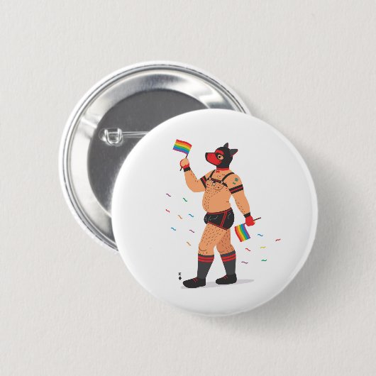 FLAG-BEAR-ERS-Welpe Button (Vorne & Hinten)