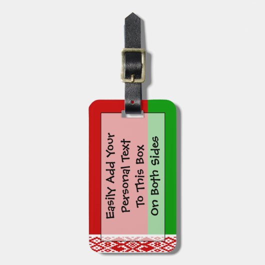 Flag Belarus Easy ID Personal Gepäckanhänger (Vorderseite vertikal)