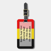 Flag Belgien Easy ID Personal Gepäckanhänger (Vorderseite vertikal)