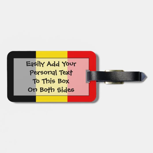 Flag Belgien Easy ID Personal Gepäckanhänger (Rückseite horizontal)