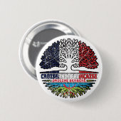 Flag Berber Amazigh France Tree Roots Button (Vorne & Hinten)