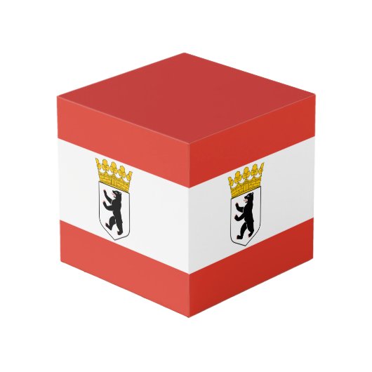 Flag Berlin Cube Würfel (Rückseite Schrägansicht)
