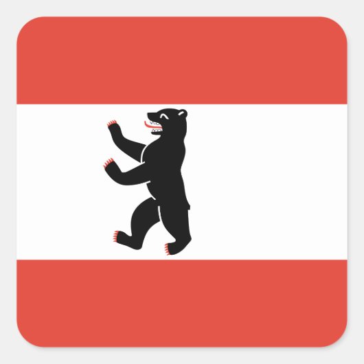 Flag Berlin Square Sticker (Vorderseite)