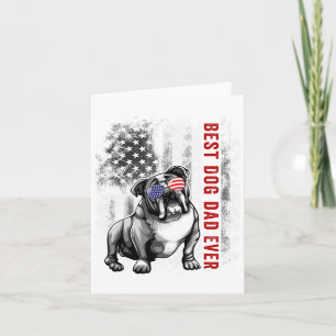 Flag Best English Bulldog Vater am 4. Juli Karte