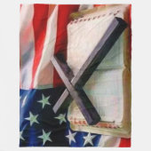 FLAG BIBLE und CROSS Fleecedecke (Vorderseite)